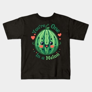 You Are One in a Melon | Inspirational Quote With Watermelon Puns Kids T-Shirt